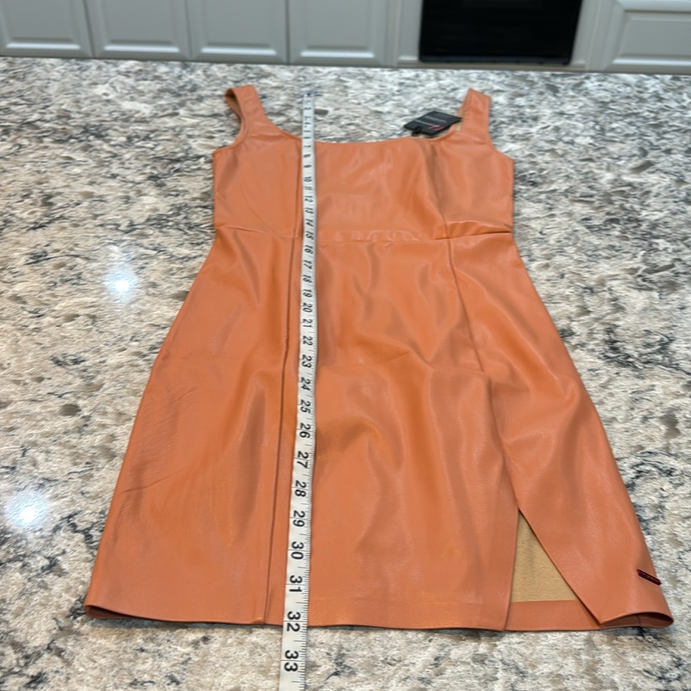 n:PHILANTHROPY Nuevo Vegan Leather Mini Dress Camel XS NWT - Picture 7 of 13